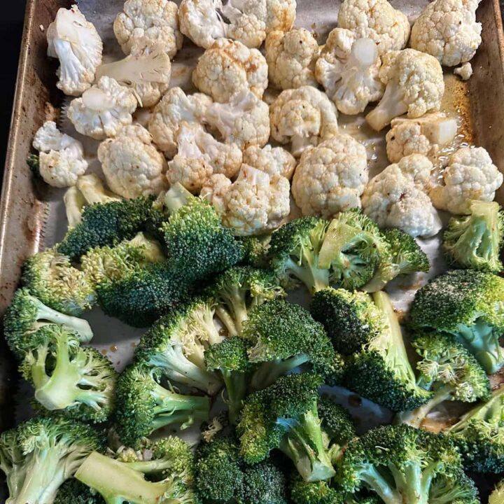 cauliflower on baking sheet square image
