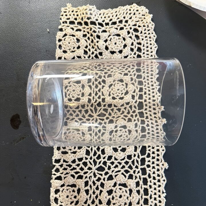 measure and cut to dry fit around the glass cylinder - square image