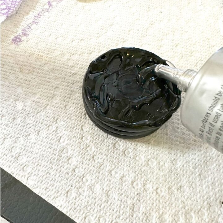 glue on top of the discs on a paper towel - square image