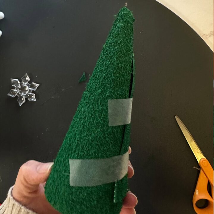 tape holding the felt to the cone - square image