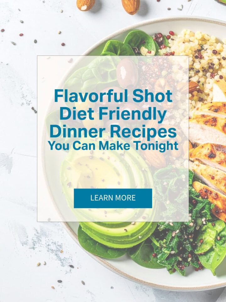 a bowl of food and a cover square image with learn more on it. The title is in the center. - pinterest image