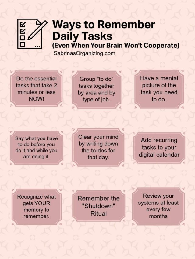 How to Remember Daily Tasks and Boost Productivity - Sabrinas Organizing