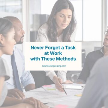 a person at a meeting point to the table with a pencil and talking to other people - title of post in the center square with the learn more button in the middle. square image