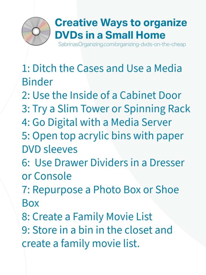 List of creative ways to organize DVDs in a small home - pinterest image size