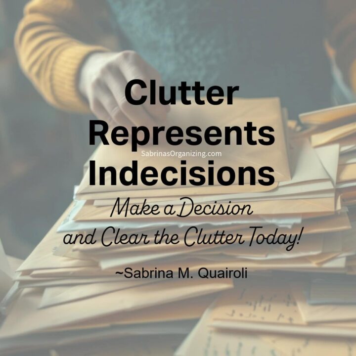 Quote in the center - square image - person hands going through pile of paper.