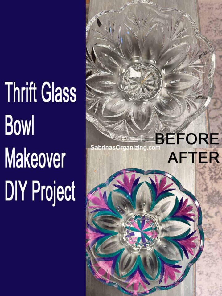 Pinterest image - before and after - title at the left side - before and after image on the right side