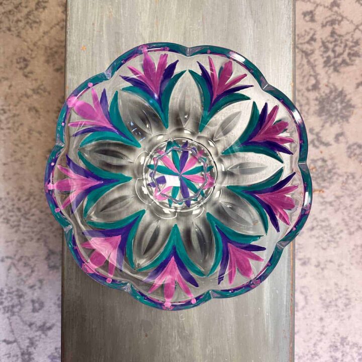 finished top view of the bowl - square image - it is on a table