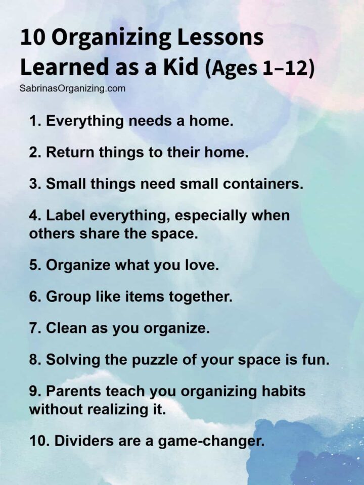 10 Organizing Lessons Learned as a Kid List