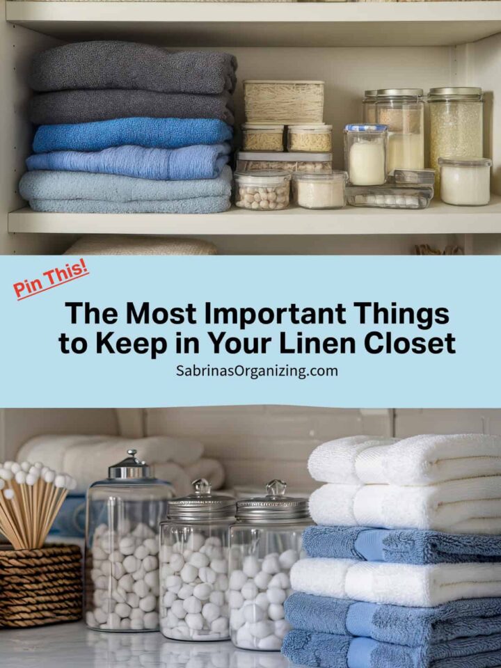 Organizing your linen closet will help you get your morning routine off to a good start by allowing you to find the supplies you need quickly. It will also save you money by preventing you from accidentally purchasing more items than you need. But what needs to be stored in this closet? This post will help you get it organized in the best possible way. I am also including the summer edits you can make to the linen closet, as well as what not to store there. Read on and learn more.