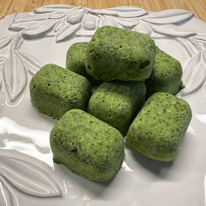 Basil pesto bombs after frozen