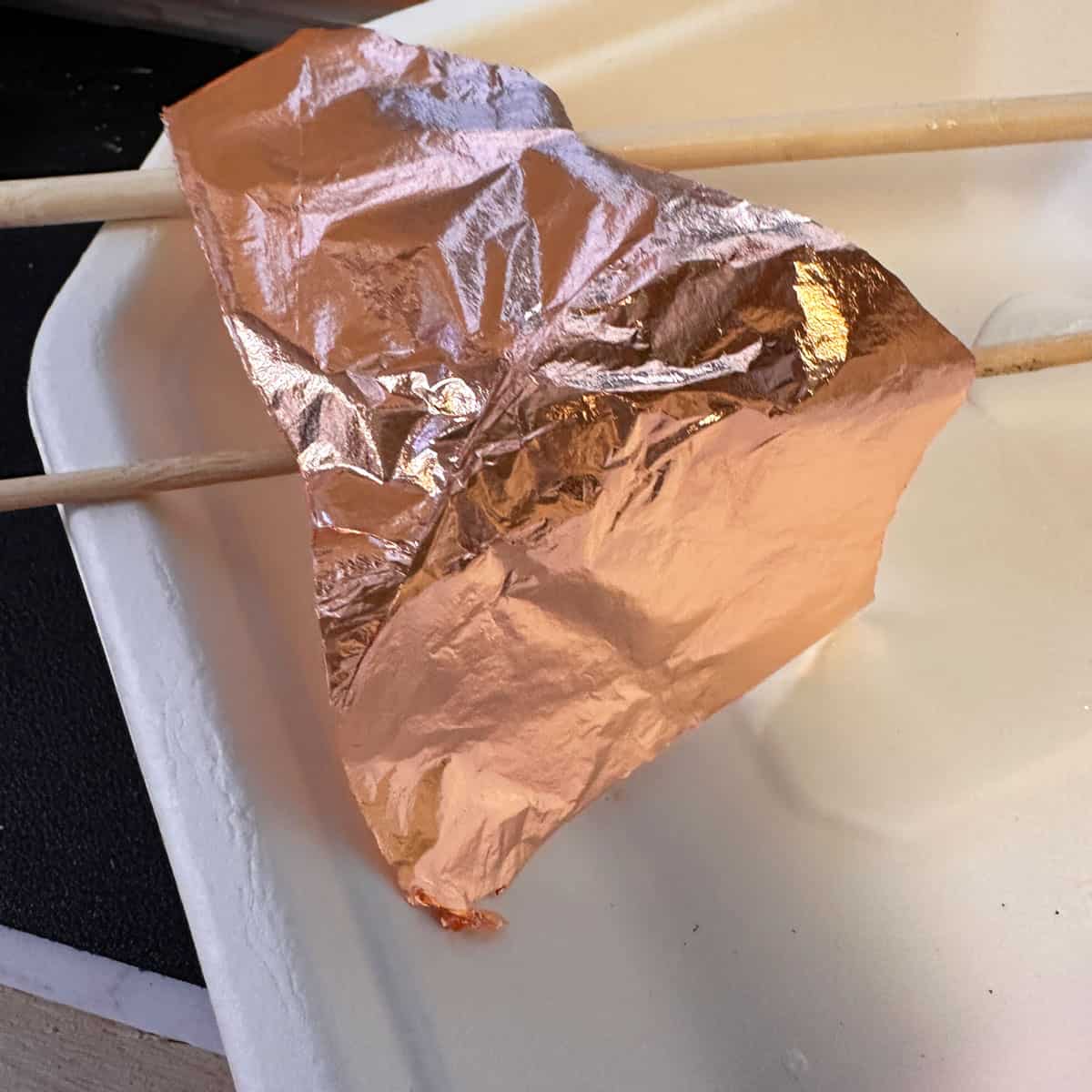 rose gold foil on top of sticky bead - square image