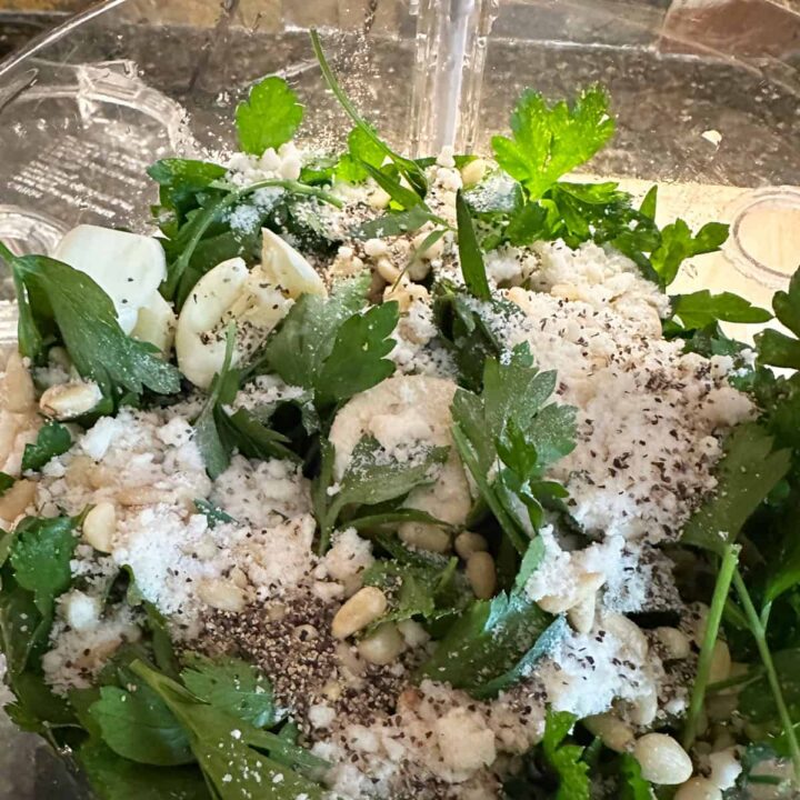 Parsley and Ingredients in Food Process
