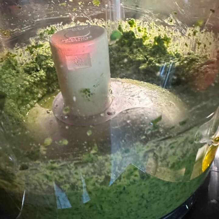 Pesto in food processor after processed