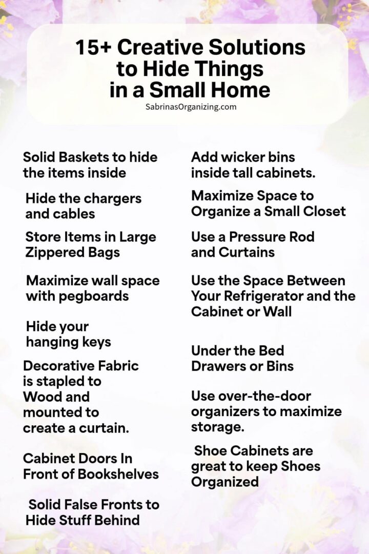 List of Creative Solutions to Hide Things in a small home