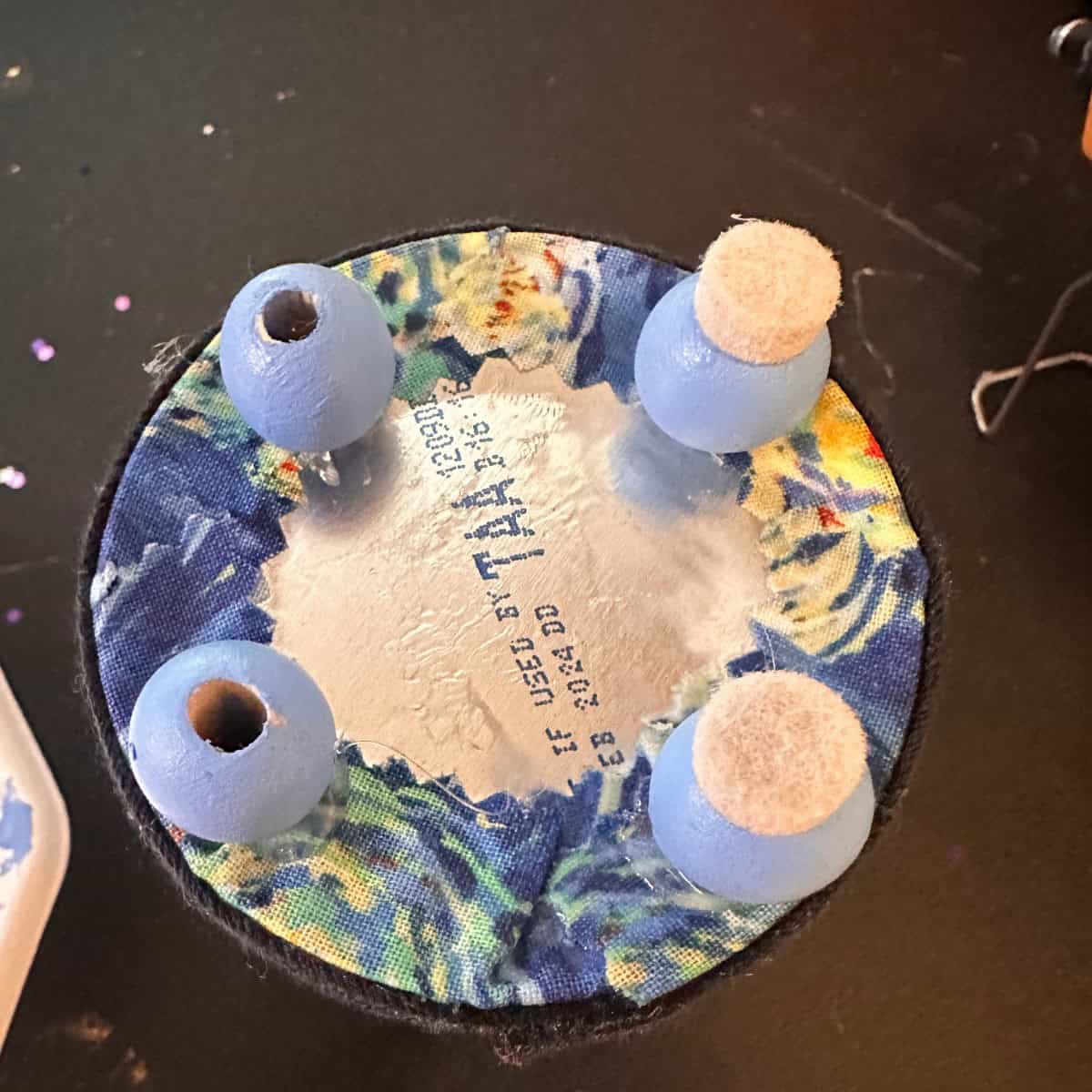 add feet to bottom of can - Fabric-Covered Soup Can Craft Supplies