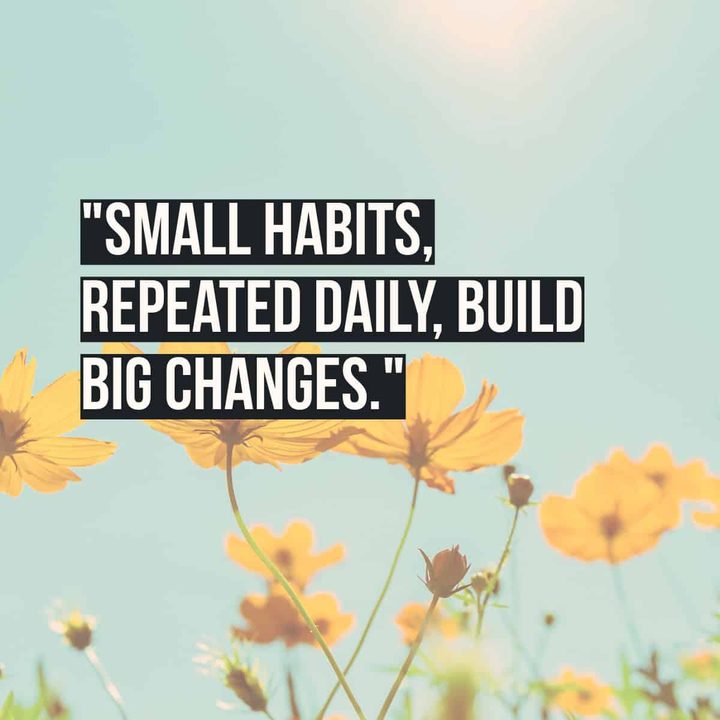 "Small habits, repeated daily, build big changes."