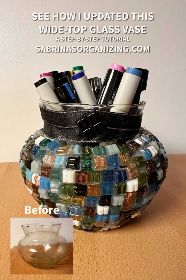 DIY Upcycled Glass Mosaic Vase: Easy Hot Glue Craft