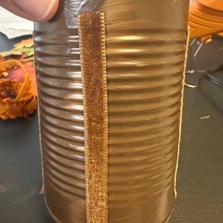 Fall Tin Can to Organize Home DIY Project felt ribbon